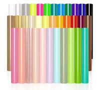 VINYL FROG Heat Transfer Vinyl Bundle 35 Colors HTV VinylSheets 12" x 10" Iron on VinylPack Multicolor Heat Press Vinyl for DIY T-Shirts Fabrics