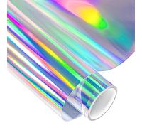 VINYL FROG Holographic Chrome Craft Adhesive Vinyl Roll Holographic Spectrum Silver Rainbow Vinyl 30.5x155cm with Cameo and Cutters for Decoration