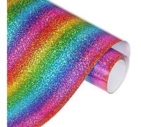 VINYL FROG Holographic Heat Transfer Vinyl Rainbow Heat Press Patterned Vinyl 12" x 5ft Iron on HTV Vinyl for DIY Clothing and Other Fabric
