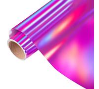 VINYL FROG Holographic HTV Vinyl Roll 12" x5ft Purple Metallic Heat Transfer Vinyl Iron on Vinyl Easy to Cut & Weed DIY Heat Press Design for T-Shirts, VF-HTV18-HPL