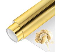 VINYL FROG HTV PU Metallic Roll Iron on Vinyl Easy to Cut & Weed Heat Transfer Vinyl DIY Heat Press Design for T-Shirts (Gold)
