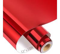 Vinyl Frog HTV Vinyl Roll Metallic Foil 100ft x 12ft Red/Chrome Iron On Easy Cut and Demit DIY Heat Press Design for T Shirts