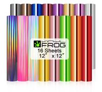 VINYL FROG Metallic Chrome Vinyl 16 Sheets Glossy Permanent Vinyl Bundle