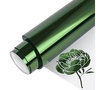 VINYL FROG Metallic Foil HTV Vinyl Roll 12"x5ft Dark Green Chrome Heat Transfer Vinyl Iron on Vinyl Easy to Cut & Weed DIY Heat Press Design for T-Shirts