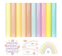 VINYL FROG Pastel Heat Transfer VinylSheet 10 Pack HTV Vinyl Bundle 12"x10" Iron on Vinyl for T-Shirts Logo Hat Fabric