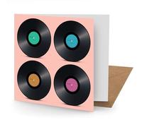 Vinyl Greetings Card Suitable for Birthdays, Thank You, Any Occasion, 15 x 15 cms, Multi-Coloured