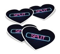 Vinyl Heart Stickers (Set of 4) 10cm - Neon Sign Design Split City Croatia for Laptops, Tablets, Luggage, Scrap Booking, Fridges #350540