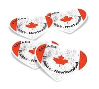Vinyl Heart Stickers (Set of 4) 10cm - St. John's Newfoundland Canada Flag for Laptops, Tablets, Luggage, Scrap Booking, Fridges #59999