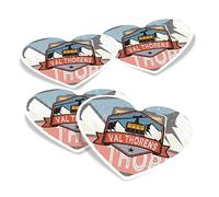 Vinyl Heart Stickers (Set of 4) 10cm - Val Thorens France Ski Skiing Snowboard for Laptops, Tablets, Luggage, Scrap Booking, Fridges #58794