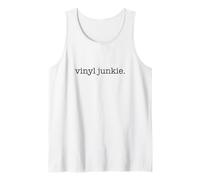Vinyl Junkie, Minimalistic Vinyl Record Collector Tank Top