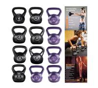 Vinyl Kettlebell Weight Set Kettlebells Exercise Home Gym Fitness Workout 4-20kg | Heavy Weight Kettle Bell for Strength Cardio Training - Kettlebells for Home and Gym Fitness Workout (Black, 12 KG)