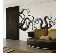 Vinyl Kraken Wall Decal Octopus Tentacles Wall Sticker Sea Monster Decals Squid Wall Graphic Mural Home Art Decor Black by DigTour WallArt