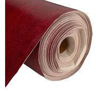 Vinyl Leatherette Fabric, Fire Retardant, Waterproof Upholstery Material, Faux Leather Sheets for Chairs, Bookbinding, 55 Inch Wide, Dark Red Fabric, 25 Metre