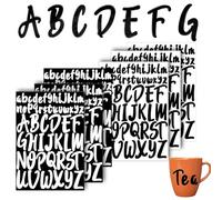 Vinyl Letter Stickers, 6 Sheets 1 inch 2 inch Self Adhesive Capital and Lower Alphabet Stickers Waterproof Stick on Letters for Crafts Signs Poster Scrapbook Suitcase Car (Black & White)