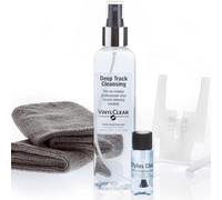 Vinyl LP Record Cleaner Kit - by Vinyl Clear. 250ml Professional Quality Cleaning Fluid, Foldaway Drying Stand, 2 Microfibre Cloths, Stylus Cleaning Fluid and Brush. Complete Record Maintenance Set.