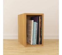Vinyl Lp Record Storage Box Cube 12" Cabinet Case Unit Rack Display Oak Small