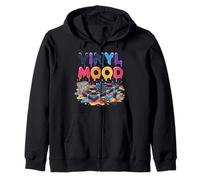 Vinyl Mood Retro DJ Turntable Record Vibes Zip Hoodie