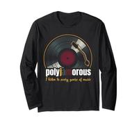 Vinyl Player Vinyl Collecting Song Music Lover Polyjamorous Long Sleeve T-Shirt