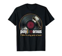 Vinyl Player Vinyl Collecting Song Music Lover Polyjamorous T-Shirt