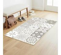 Vinyl PVC Floor Mat - Non-Slip - Floor Protection - Cement Tile Inspiration - Hand Washable - Thickness 2.2 mm - 60 cm x 100 cm - Shades of Grey