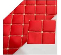 Vinyl Quilted Leather Fabric for Upholstery PVC Faux Leather Vinyl Foam Fabric Sheet Foam Sponge Backing for DIY Crafts Sewing Car Cushion, Decorate(Red,1.6x6m)