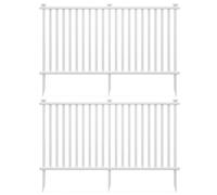 Vinyl Raised Garden Fence Panels 2 Pack - 80" L x 37.5" H Picket Fencing with Ground Stakes & Caps - Easy No-Dig Installation for Yard & Patio Protection