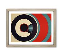 Vinyl Record Art Deco Vol.2 Abstract H1022 Framed Print for Living Room Bedroom Home Office Décor, Wall Art Picture Ready to Hang, Oak A3 Frame (46 x 34 cm)