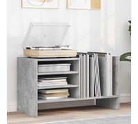Record Cabinet Concrete Grey 78.5x35x45cm Engineered Wood 6-Shelf Vinyl Storage