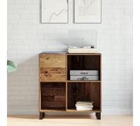 Vinyl Record Cabinet with Shelf, Artisan Oak Wood Material 84.5 x 38 x 89 cm, Modern Living Room Lowboard with Lots of Storage Space, Compact and Space-Saving for Media and Hi-Fi