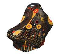 Vinyl Record Cd Nursing Cover 360° Full Coverage Abstract Stretch Scarf for Breastfeeding and Car Seat Cover Fit for Most Pushchairs and Prams