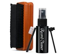 Vinyl Record Cleaner Kit: 4-in-1 Includes 2in1 Velvet & Microfiber Record Brush, Anti-Static Cleaning Solution Liquid, Stylus and Nylon Brush, Record Cleaner for Vinyl LPs Album, Improve Sounds