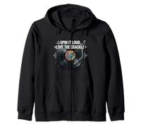 Vinyl Record Collector Spin It Loud Love The Crackle Zip Hoodie