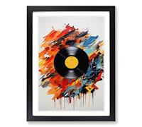 Vinyl Record Hard Edge Painting Framed Print | A2 Black Framed Wall Art | Ready to Hang | Modern Historical Picture | Living Room Bedroom Lounge Office