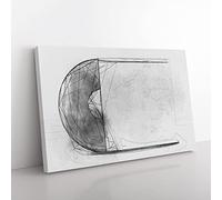 Vinyl Record In Abstract Modern Art Canvas Wall Art Print Ready to Hang, Framed Picture for Living Room Bedroom Home Office Décor, 50x35 cm (20x14 Inch)