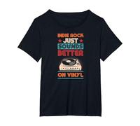 Vinyl Record Love Indie Rock Just Sounds Better On Vinyl T-Shirt, Women's Plus, Black, 1X