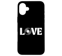 Vinyl Record LOVE Retro Music Aesthetic Design Case for iPhone 16 Plus