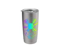 Vinyl Record Lover Pride Rainbow Vintage Gothic Skull LP Stainless Steel Insulated Tumbler