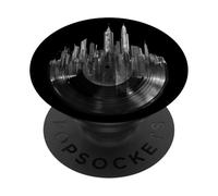Vinyl Record New York City Skyline Music Lover PopSockets Adhesive PopGrip