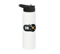 Vinyl Record On Switch Turntable Music Lover Graphic Stainless Steel Insulated Water Bottle