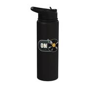 Vinyl Record On Switch Turntable Music Lover Graphic Stainless Steel Insulated Water Bottle
