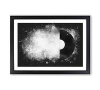 Vinyl Record Paint Splash Framed Print | A2 Black Framed Wall Art | Ready to Hang | Modern Nature Picture | Living Room Bedroom Lounge Office