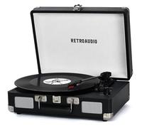 Vinyl Record Player 3-Speed Bluetooth Portable Suitcase Belt-Driven Record Player with 2 Built-in Stereo Speakers Vinyl Vintage Turntable Phonograph Records Player with RCA Line Out, AUX Out