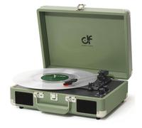 Vinyl Record Player 3 Speed Portable Suitcase Record Player with Treble & Bass Control, Built-in Speakers, 3.5mm Headphone Jack, RCA-Out/Aux in, Vintage Belt-Driven Turntable, Sage Green