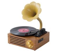 Vinyl Record Player, 3-Speed Turntable with Bluetooth and USB Playback, Stereo Gramophone with Dual Speakers for Home Decor and Music Entertainment