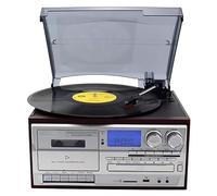 Vinyl Record Player, 3-Speed Vintage Record Players, Built-in Stereo Speakers/CD, AM/FM Digital Radio, Retro Playback Cassette Players for 7/10/12-inch Vinyl Records for Home Decoration,A