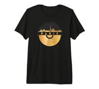 Vinyl-Record-Player Disco-Music Skyline-Paris Premium T-Shirt
