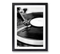 Vinyl Record Player Framed Print | A2 Black Framed Wall Art | Ready to Hang | Modern Nature Picture | Living Room Bedroom Lounge Office
