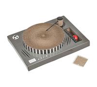 Novelty Cardboard Cat Scratching Board Vinyl Record Player Style Cat Scratcher for Indoor Cats, Small or Large Cat Scratching Pad