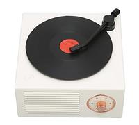 Vinyl Record Player Portable Vinyl Record Player Style Bluetooth Speaker Old Fashioned Classic Style Bluetooth Speaker with 3 Input Modes(white)