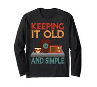 Vinyl Record Player Retro Keeping It Old & Simple Vintage Long Sleeve T-Shirt